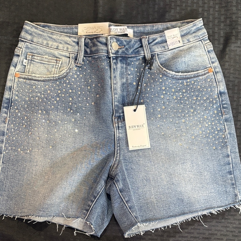 Judy Blue Women's Studded Light Blue Jean Shorts